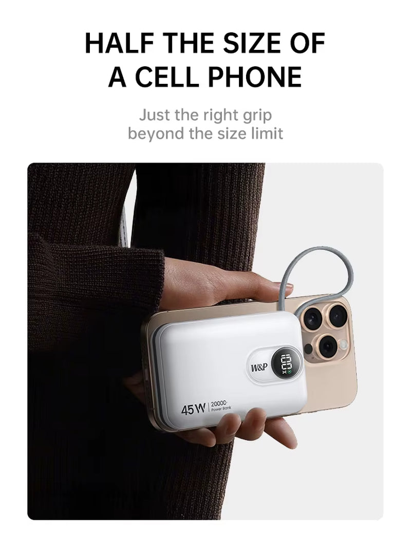 W&P High Capacity 45W Power Bank Multi-Compatible Fast Charging Power Bank for All Mobile Phone