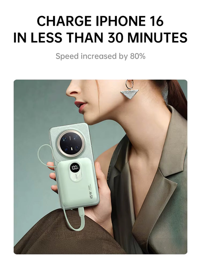 W&P High Capacity 45W Power Bank Multi-Compatible Fast Charging Power Bank for All Mobile Phone